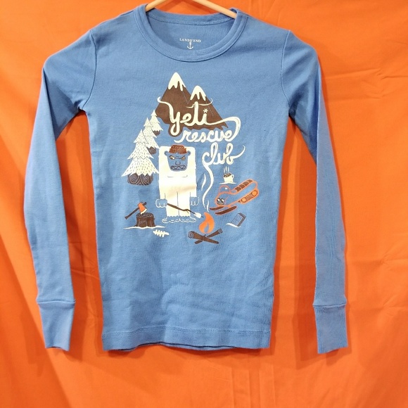 Lands' End Yeti campfire Pajama Top - Picture 1 of 4